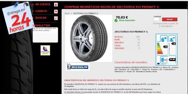 Ficha de producto del Muchelin Primacy 3 en Muchoneumatico