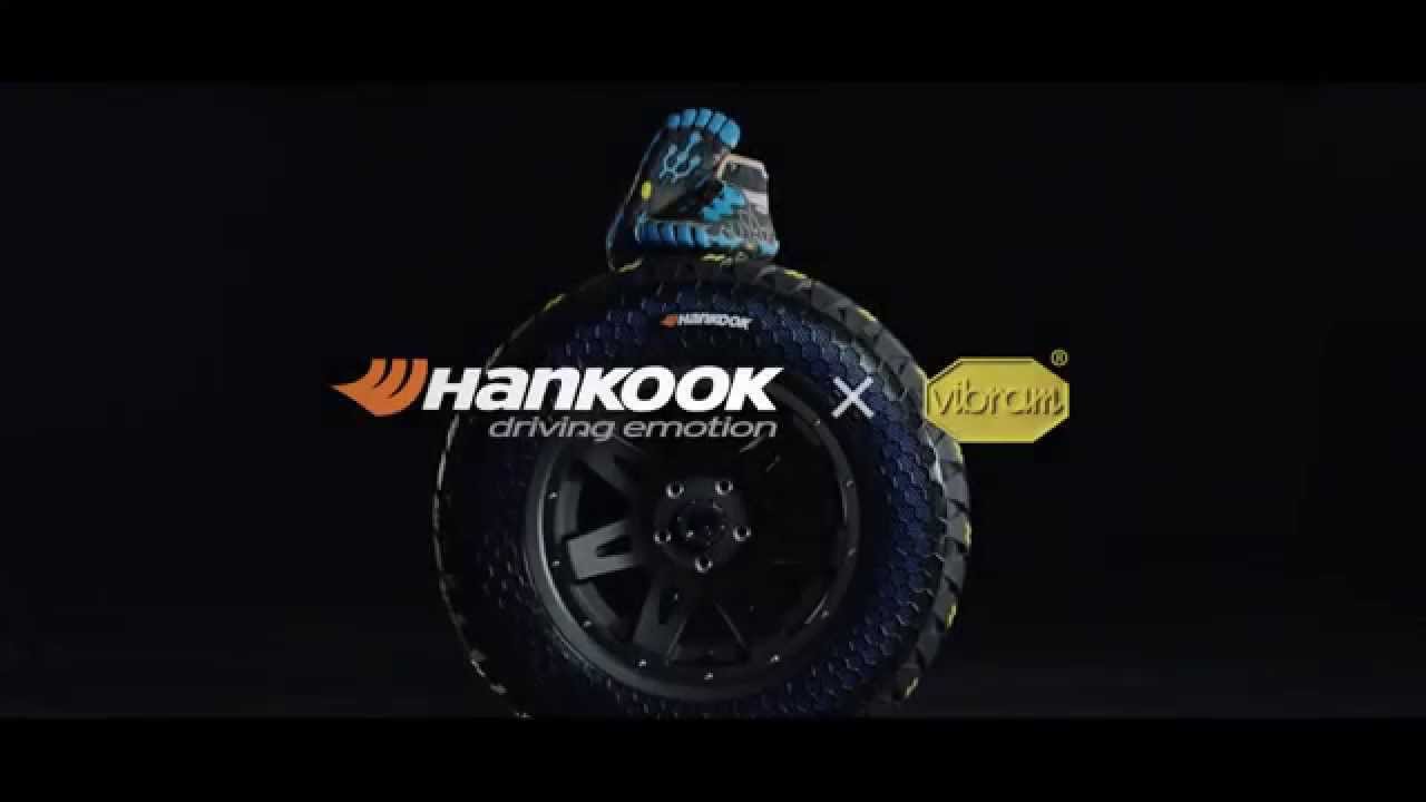 Imagen presentación de la estrategia de colaboración entre Hankook y Vibram.