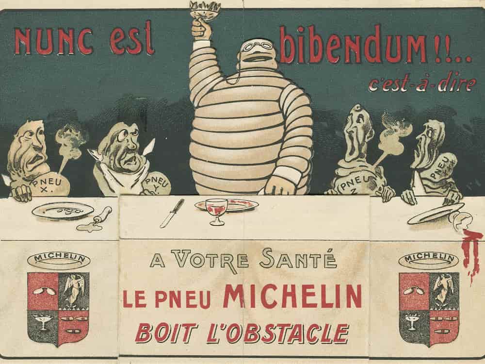 una antigua imagen del primer logo de Michelin