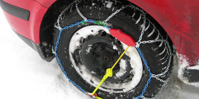 Ejemplo de cadena de eslabones para nieve.