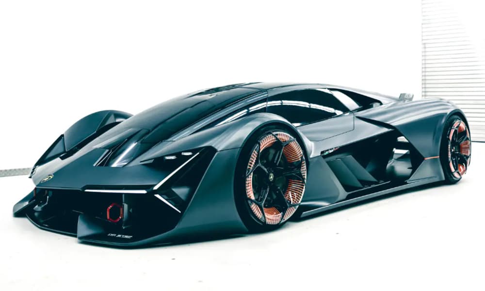 Un Lamborghini Terzo Millennio de tres cuartos