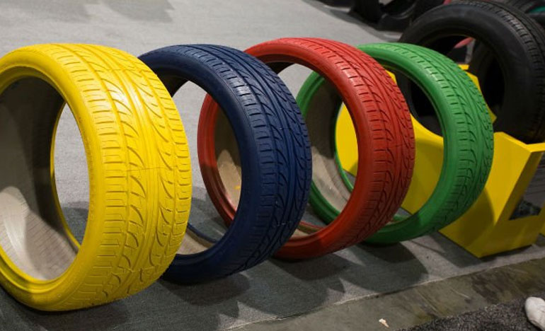 historia de los colores de los neumáticos