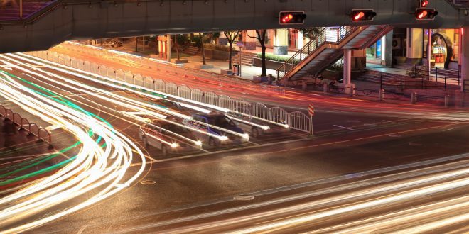 traffic junctions at night