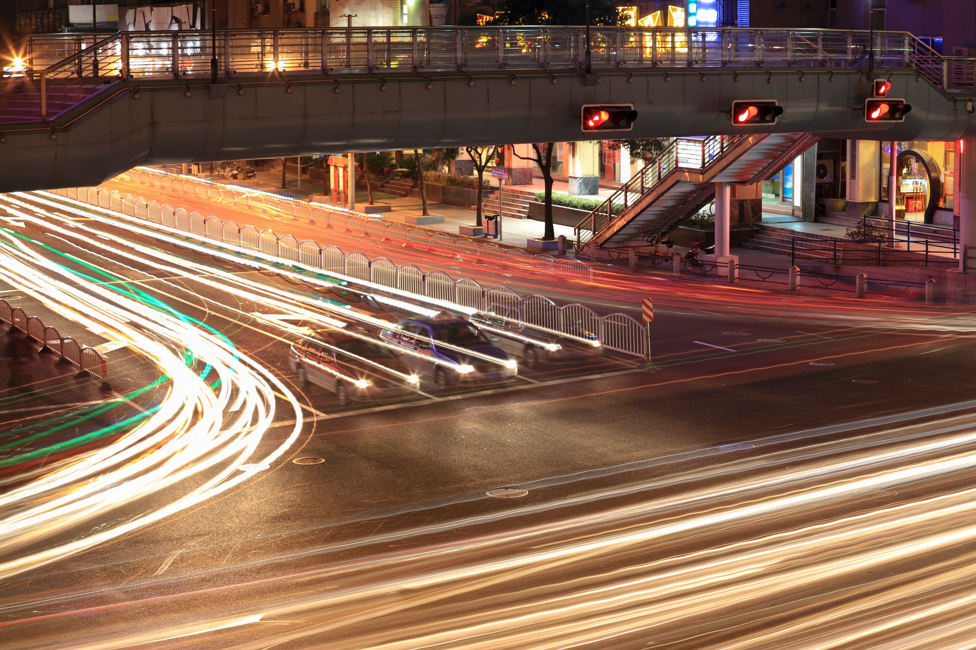 traffic junctions at night