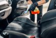 Professional chemical cleaning of car seats