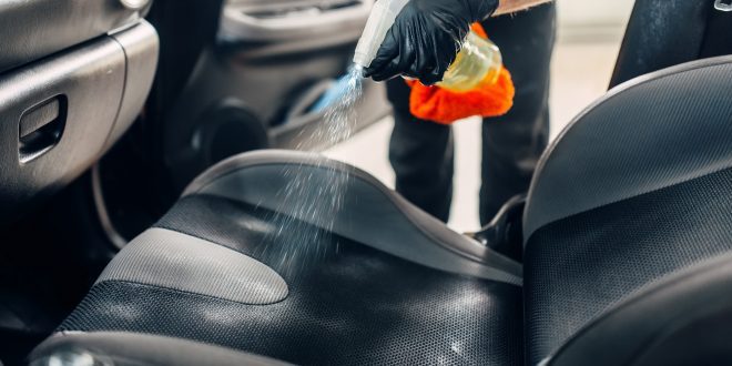 Professional chemical cleaning of car seats