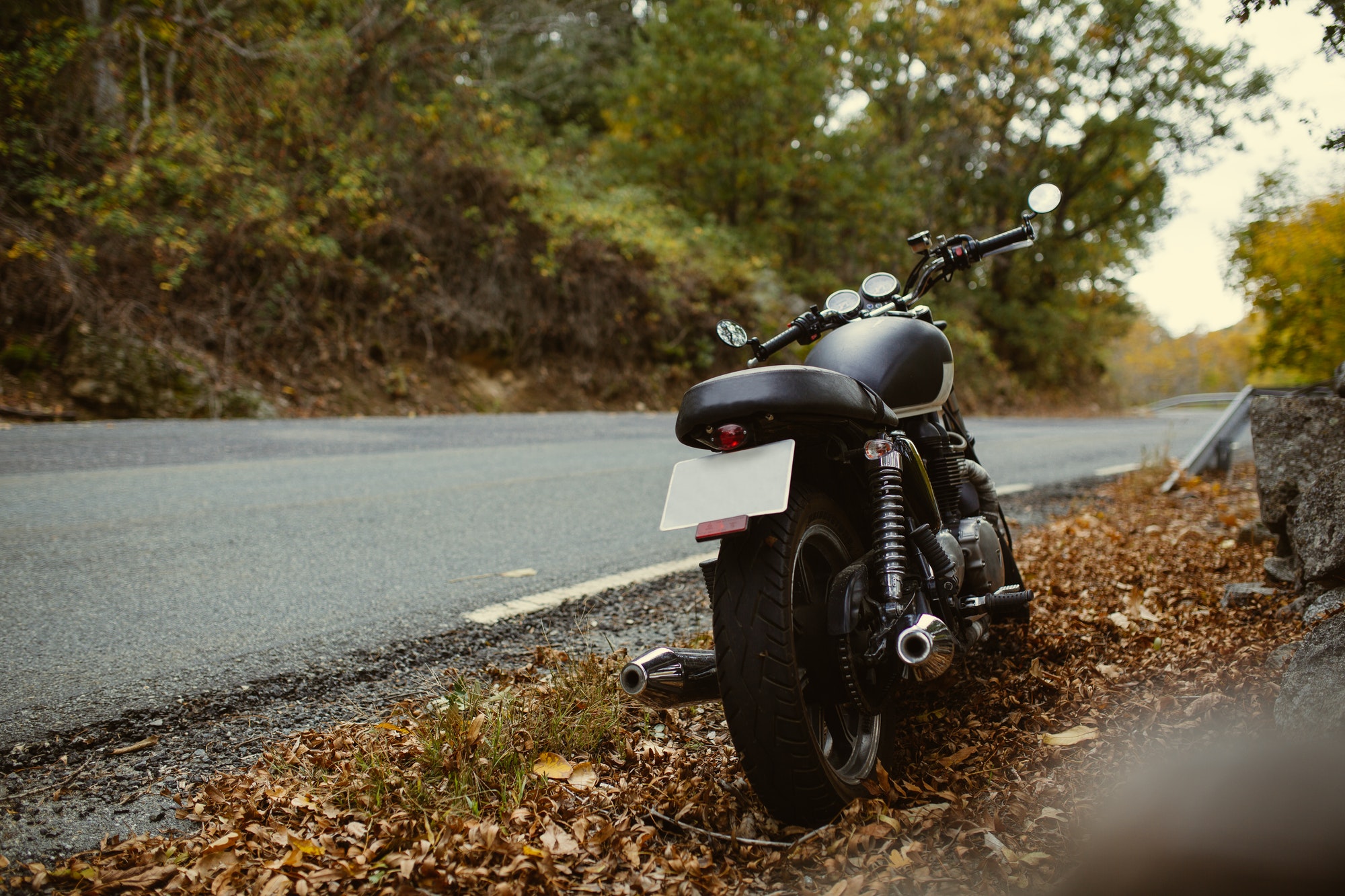 Cafe racer motorbike outdoors