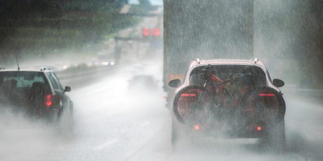 Heavy Rain Highway Traffic