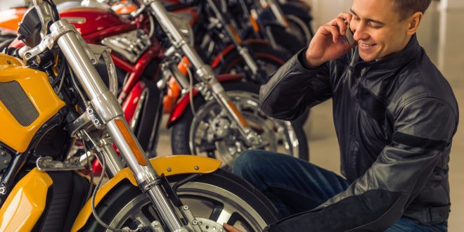 Man with motorbike