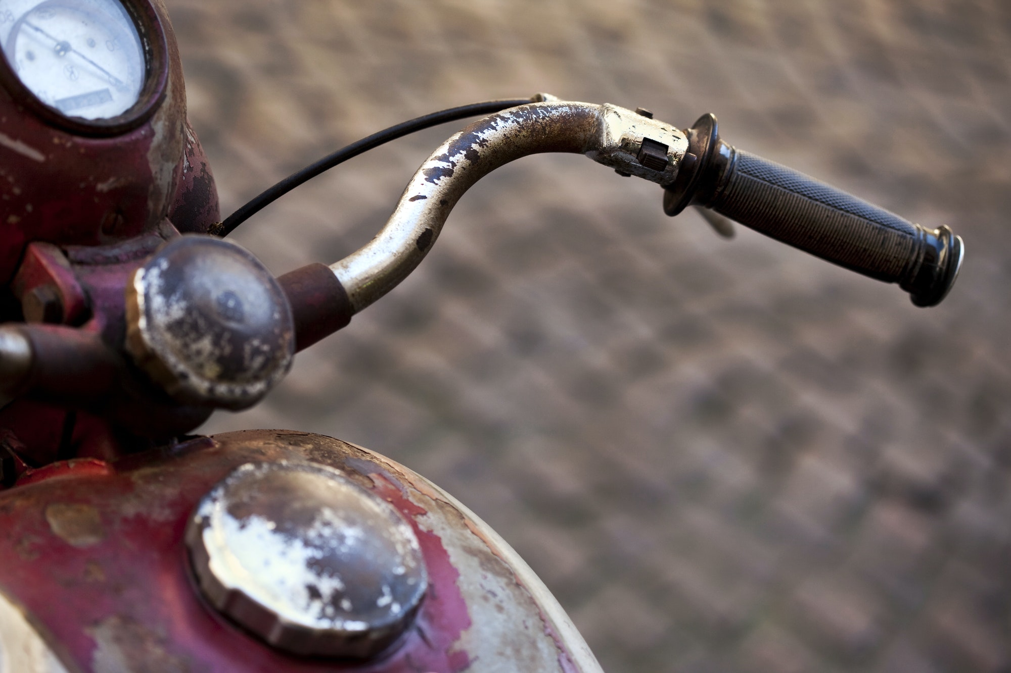 Old rusty motorbike