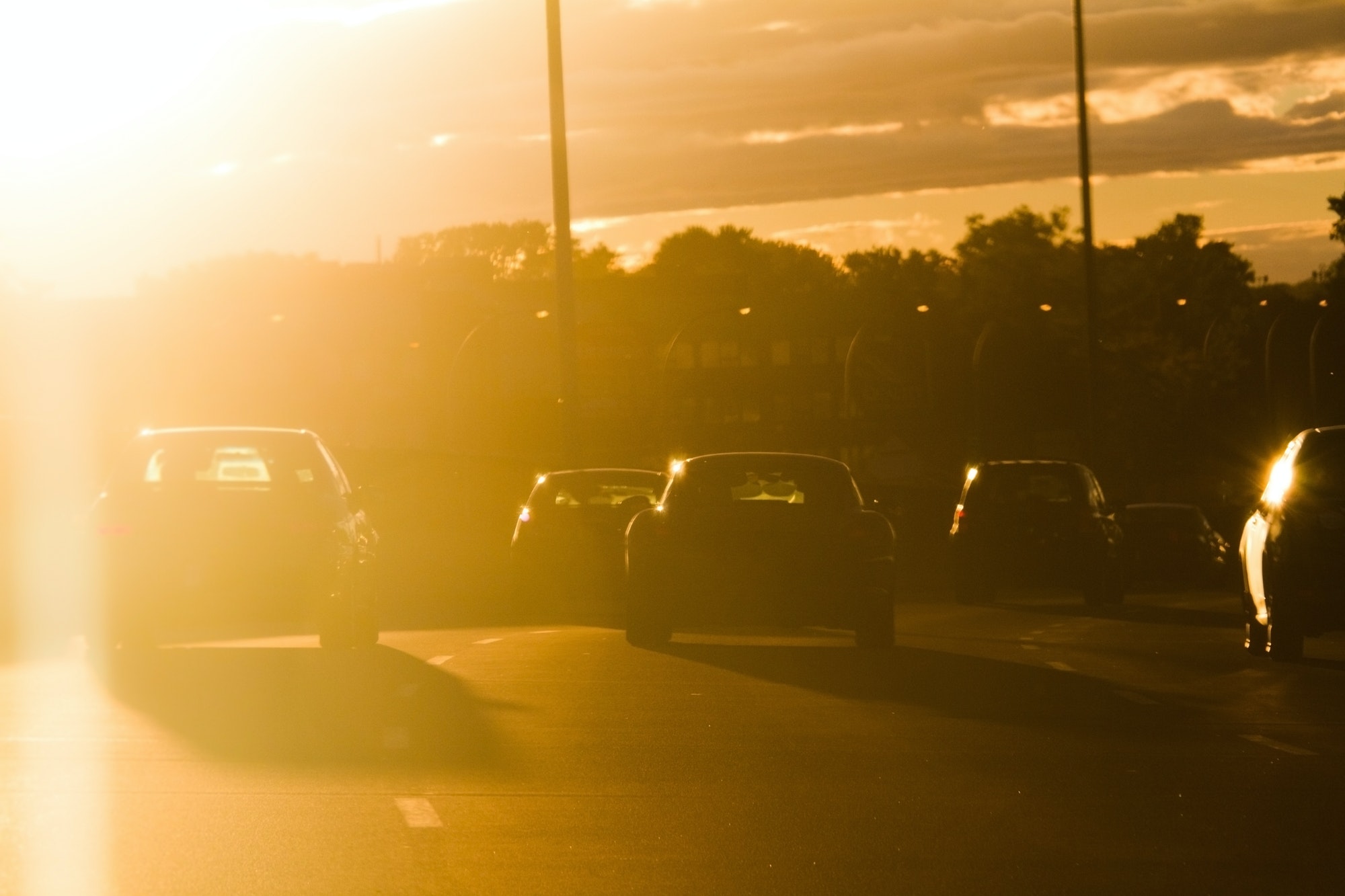 Sun’s rays striking the windshield - DANGER !