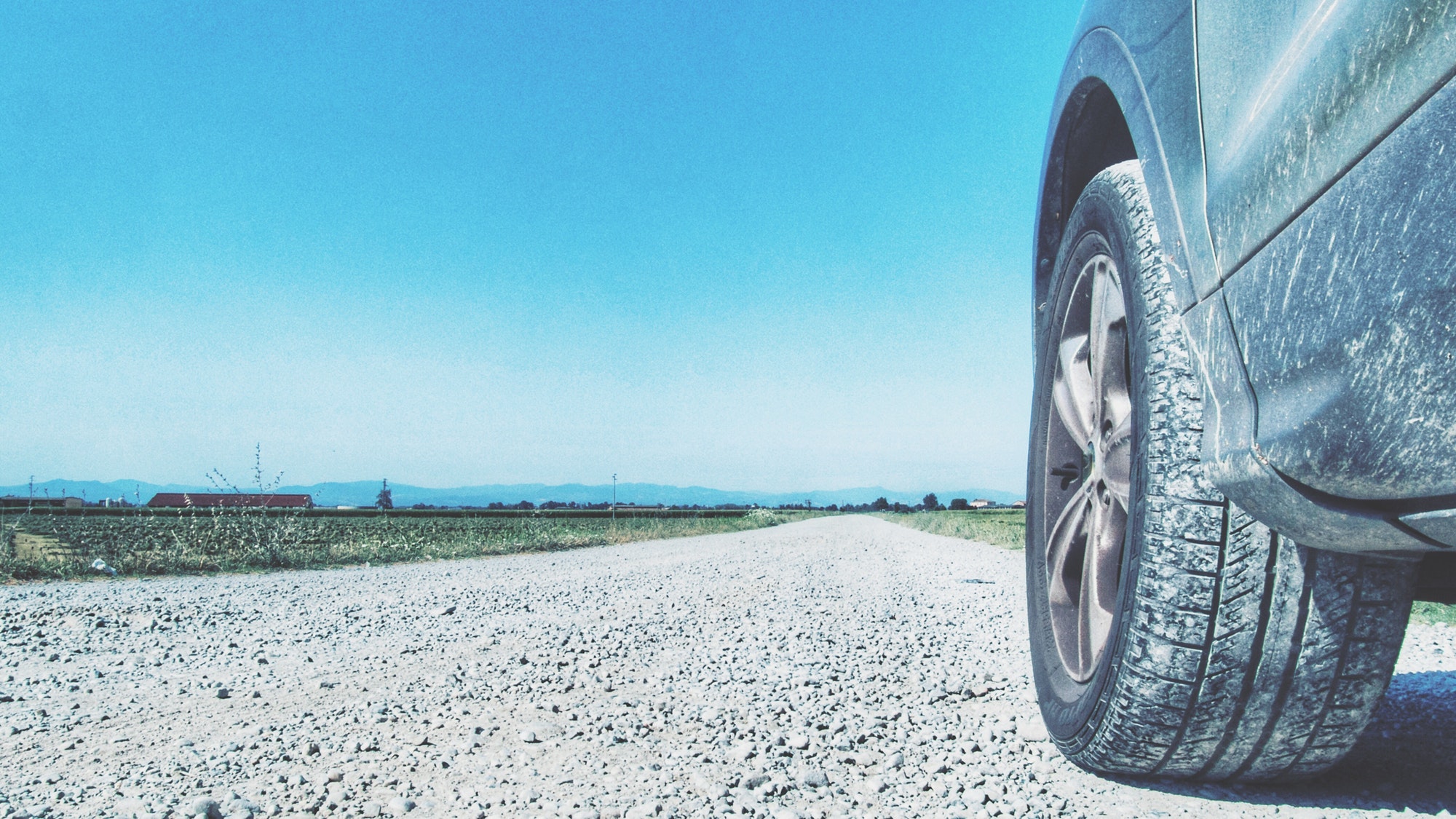 SUV vehicle on an empty road