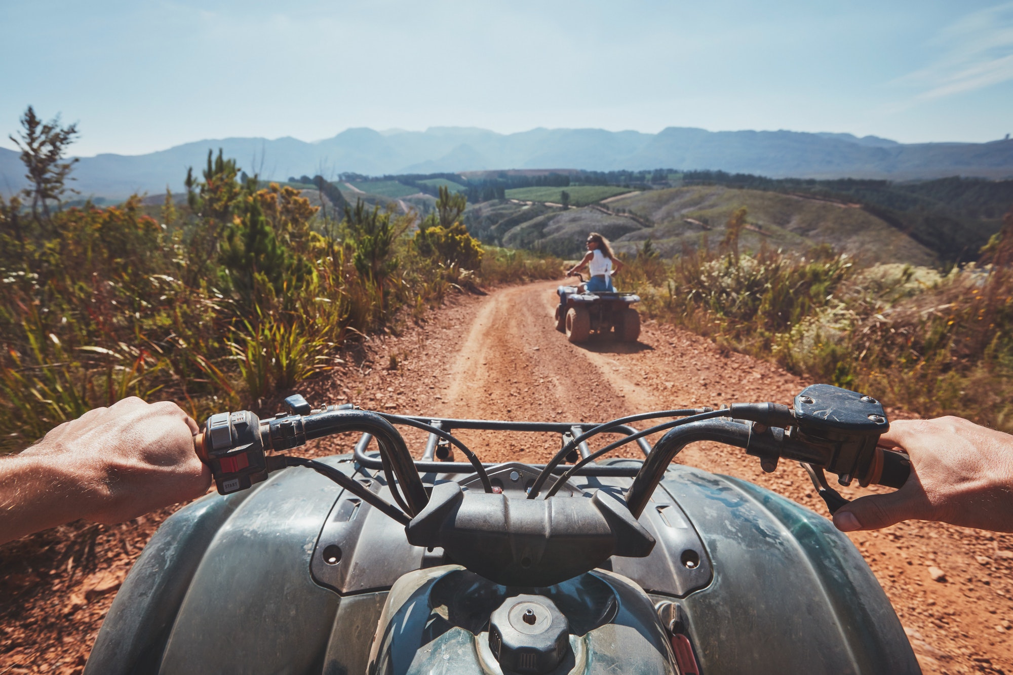 View from a quad bike in nature