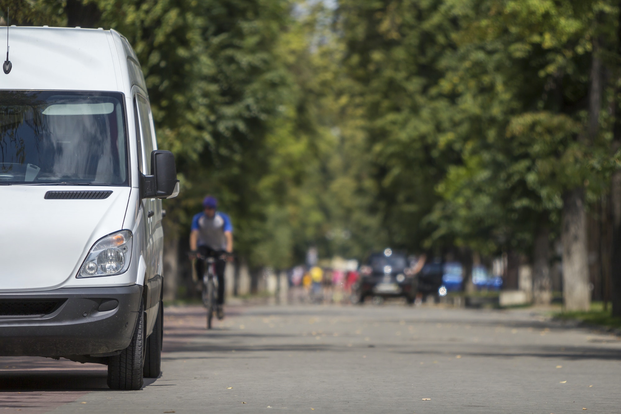 White passenger medium size commercial German luxury minibus