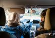 Woman driving a car