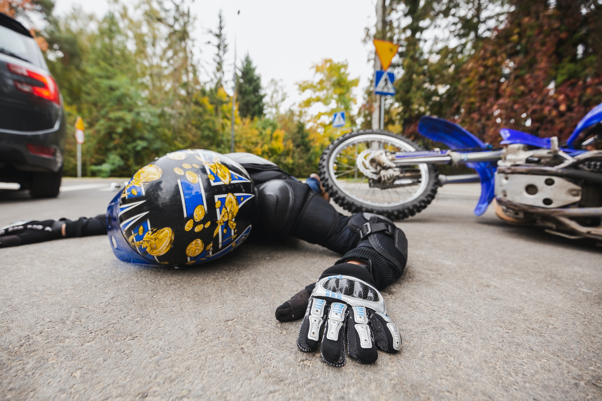 Soñando un accidente en moto