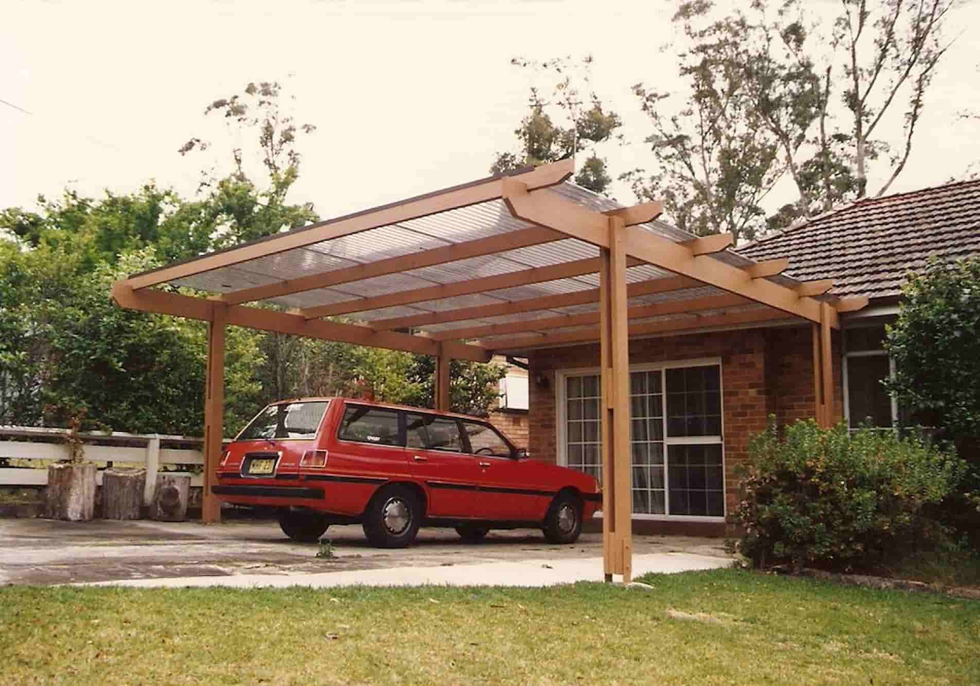 Pergolas para coches de madera