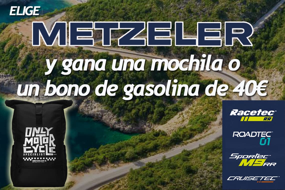 Elige neumáticos de moto Metzeler radiales y gana una mochila o un bono de gasolina