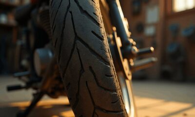 neumatico de moto desgastado