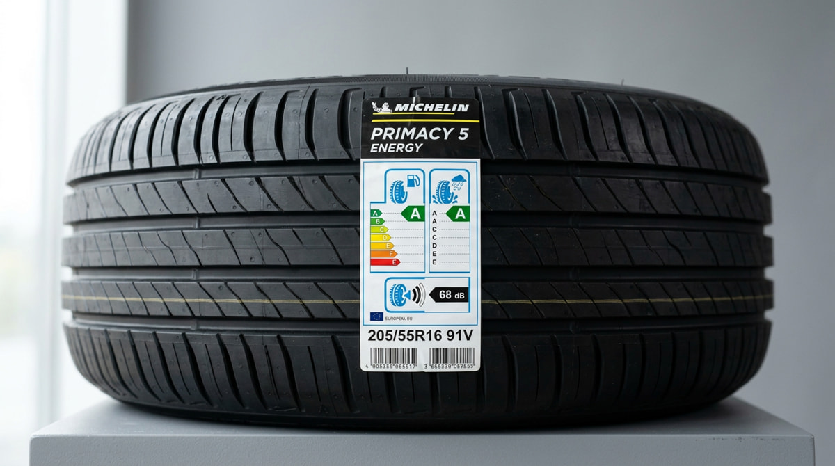 Detalle del dibujo de la banda de rodadura del neumático Michelin Primacy 5 Energy