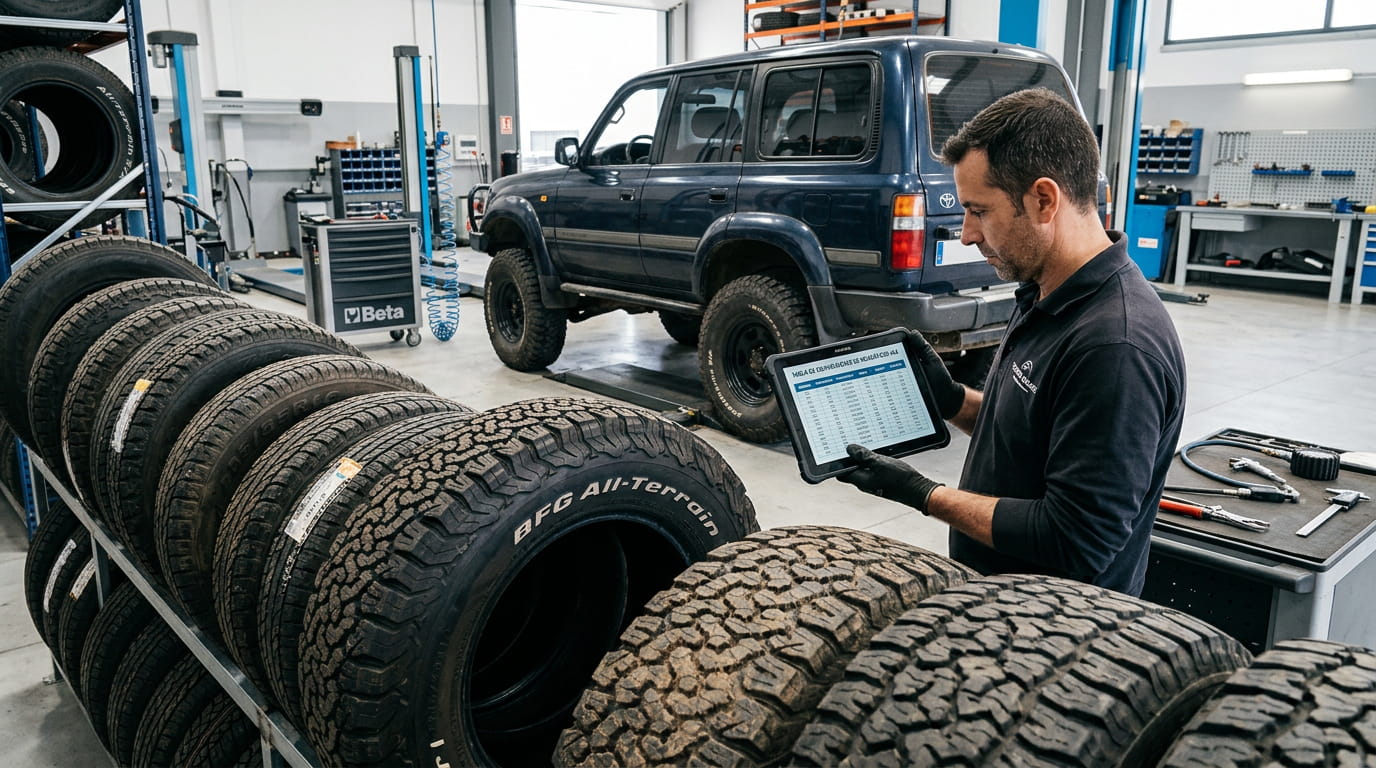 mecanico-cambiando-ruedas-4x4-bfgoodrich-all-terrain