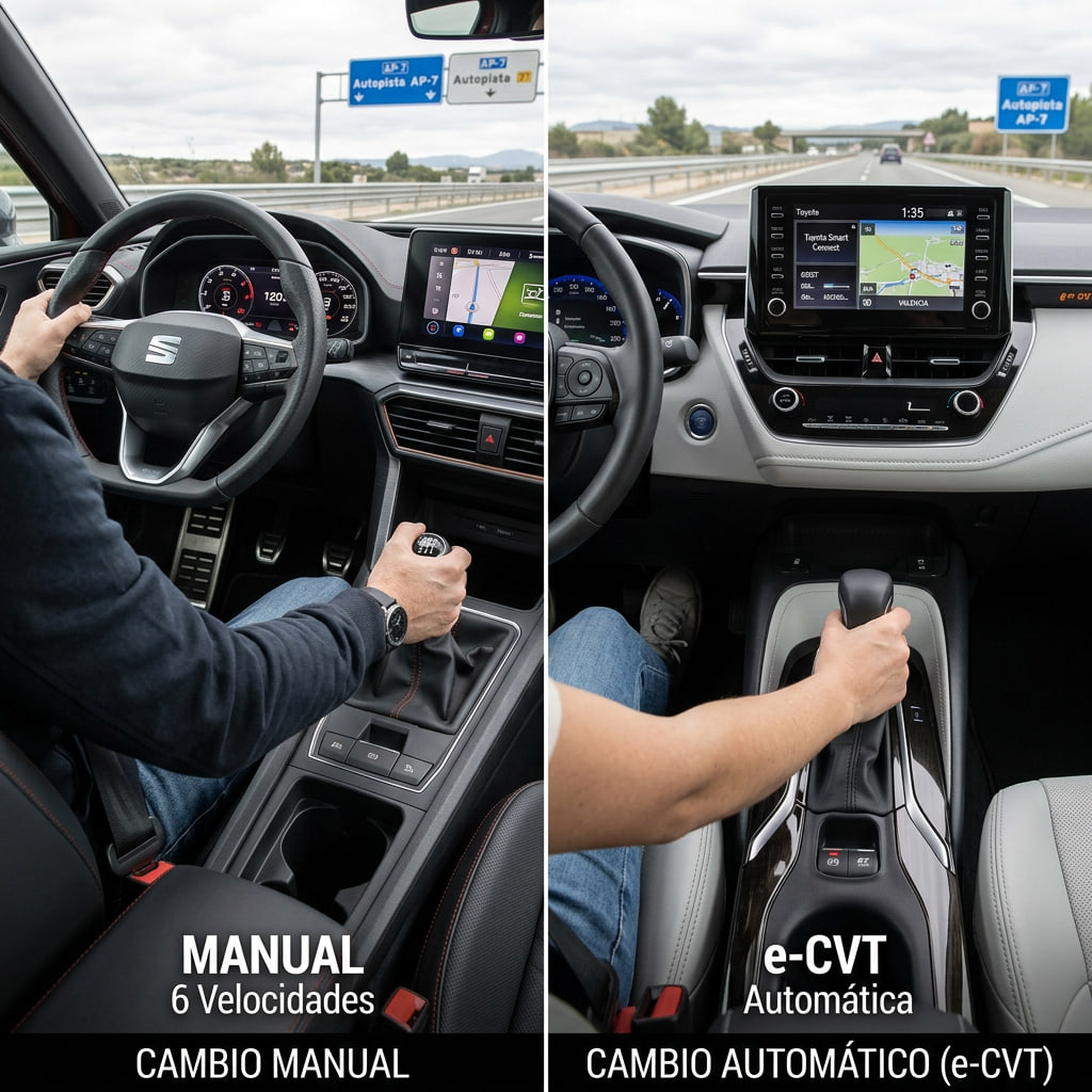 comparativa cambio manual vs cambio CVT coche