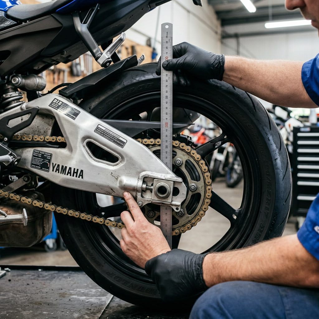 Medir la tensión cadena moto es un proceso sencillo que permite comprobar si la holgura se encuentra dentro del rango recomendado por el fabricante. Un ajuste correcto mejora la estabilidad y prolonga la vida útil del kit de arrastre.