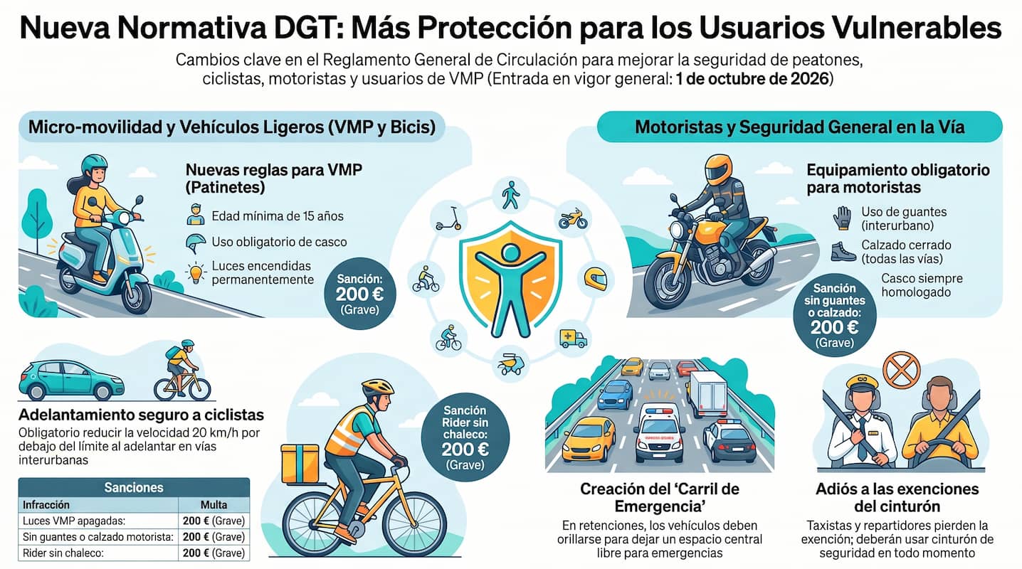 Cambios normativa tráfico DGT octubre 2026