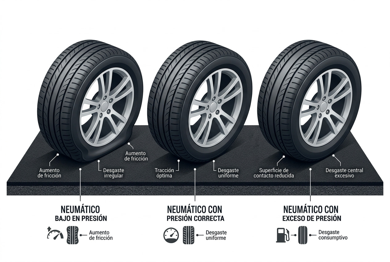 Problemas derivados de una presión de neumáticos incorrecta