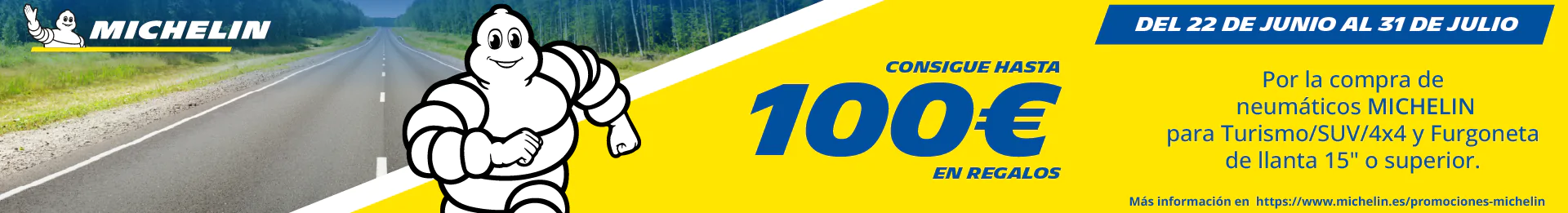 Promocion verano michelin 2026 hasta 100 euros descuento